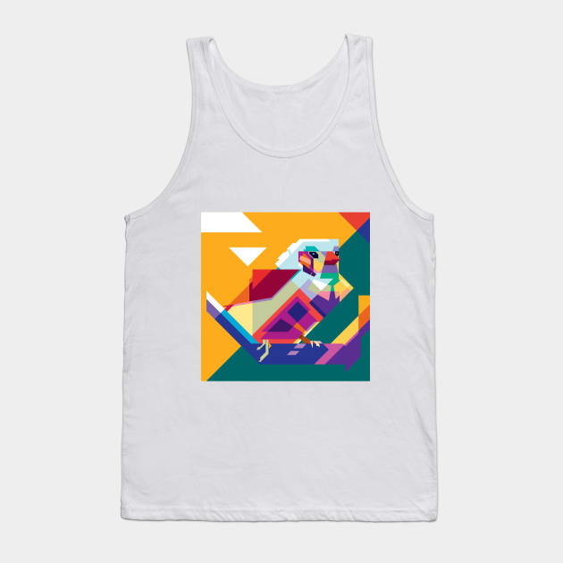 WPAP of Finch Bird Tank Top by RJWLTG